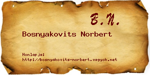 Bosnyakovits Norbert névjegykártya
