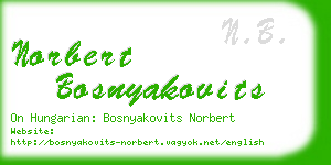 norbert bosnyakovits business card